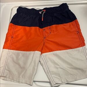 Cat & Jack Kids Colorblock Swim Trunks - Orange, Navy, White